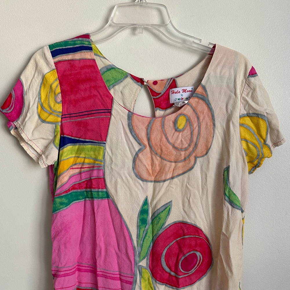Vibrant Floral Mini Dress / Beach coverup